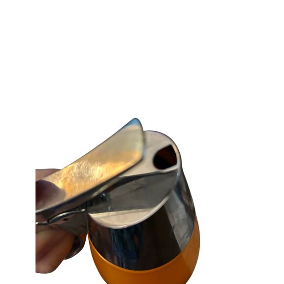 1960/70's Vintage Creamer or syrup Glass Dispenser Orange 6"T x 2" W - Picture 6 of 12